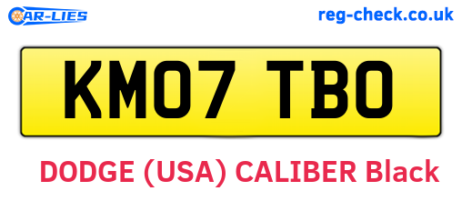 KM07TBO are the vehicle registration plates.