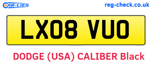 LX08VUO are the vehicle registration plates.