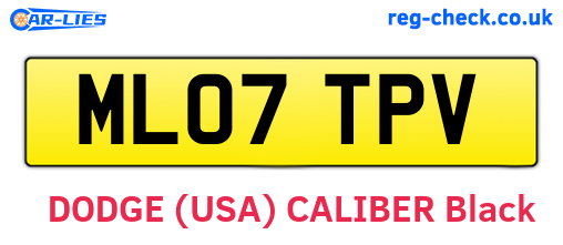ML07TPV are the vehicle registration plates.