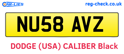 NU58AVZ are the vehicle registration plates.