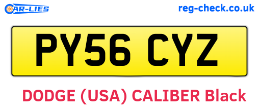 PY56CYZ are the vehicle registration plates.