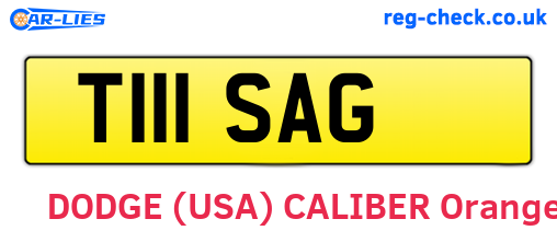 T111SAG are the vehicle registration plates.