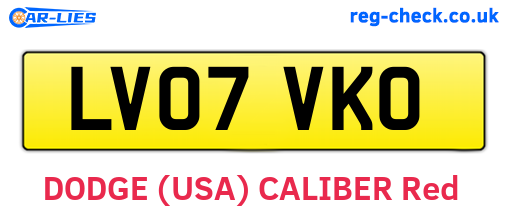 LV07VKO are the vehicle registration plates.