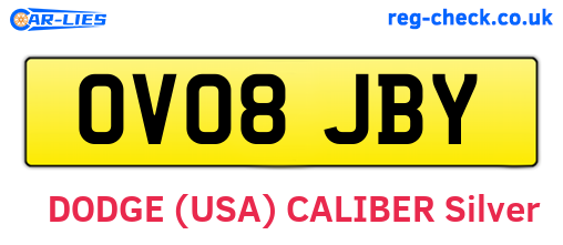 OV08JBY are the vehicle registration plates.