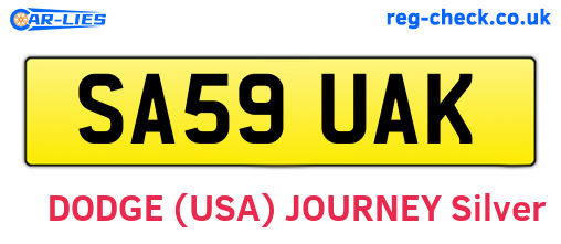 SA59UAK are the vehicle registration plates.
