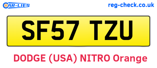 SF57TZU are the vehicle registration plates.