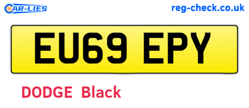 EU69EPY are the vehicle registration plates.