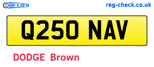 Q250NAV are the vehicle registration plates.