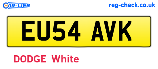 EU54AVK are the vehicle registration plates.