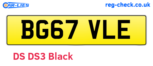 BG67VLE are the vehicle registration plates.