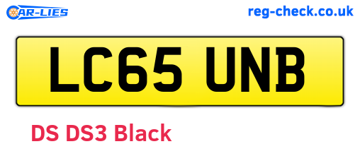 LC65UNB are the vehicle registration plates.
