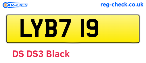 LYB719 are the vehicle registration plates.