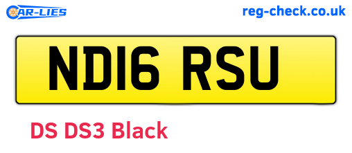 ND16RSU are the vehicle registration plates.