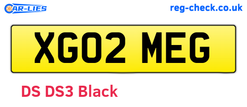 XG02MEG are the vehicle registration plates.