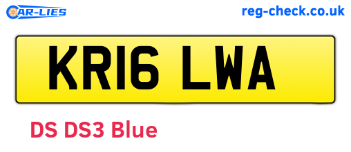 KR16LWA are the vehicle registration plates.
