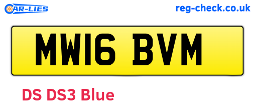 MW16BVM are the vehicle registration plates.