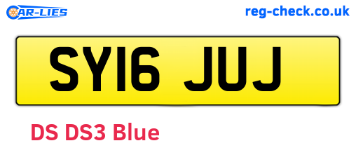 SY16JUJ are the vehicle registration plates.
