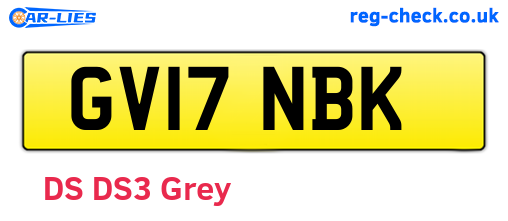 GV17NBK are the vehicle registration plates.