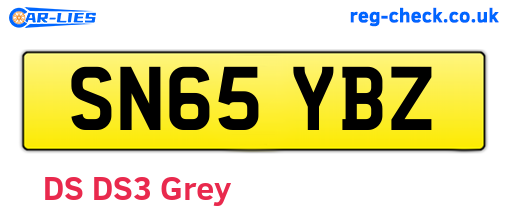 SN65YBZ are the vehicle registration plates.