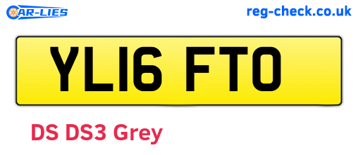 YL16FTO are the vehicle registration plates.