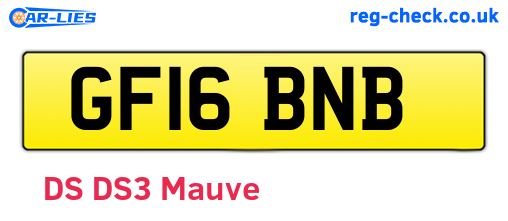 GF16BNB are the vehicle registration plates.