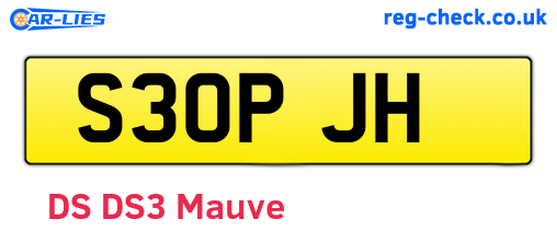 S30PJH are the vehicle registration plates.