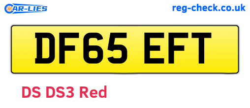 DF65EFT are the vehicle registration plates.