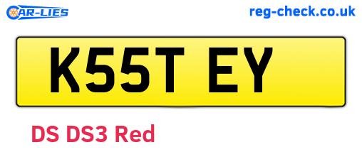 K55TEY are the vehicle registration plates.