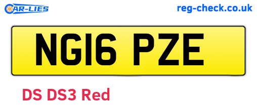 NG16PZE are the vehicle registration plates.