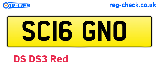 SC16GNO are the vehicle registration plates.