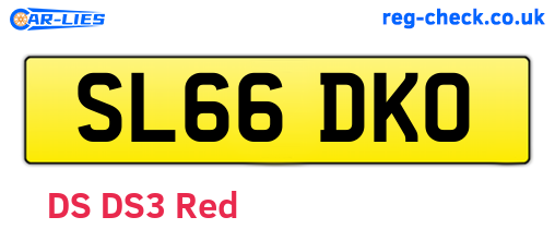 SL66DKO are the vehicle registration plates.