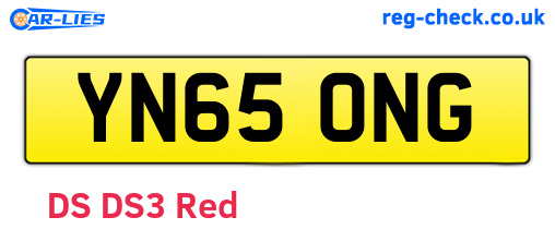 YN65ONG are the vehicle registration plates.