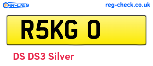 R5KGO are the vehicle registration plates.