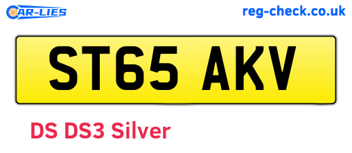 ST65AKV are the vehicle registration plates.