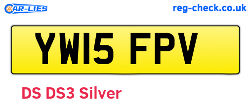 YW15FPV are the vehicle registration plates.