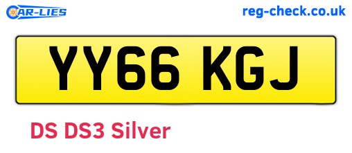 YY66KGJ are the vehicle registration plates.