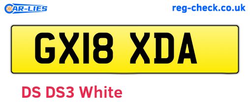 GX18XDA are the vehicle registration plates.