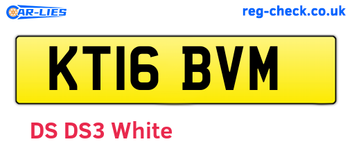 KT16BVM are the vehicle registration plates.