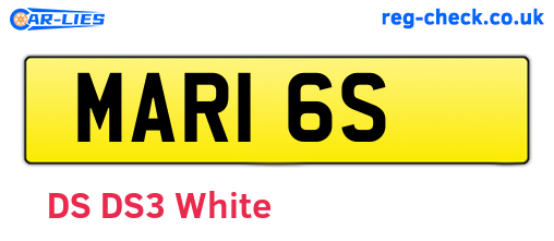 MAR16S are the vehicle registration plates.