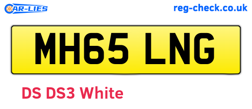 MH65LNG are the vehicle registration plates.