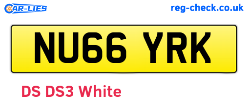 NU66YRK are the vehicle registration plates.