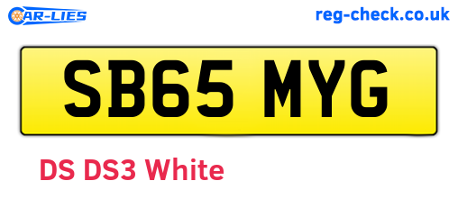 SB65MYG are the vehicle registration plates.