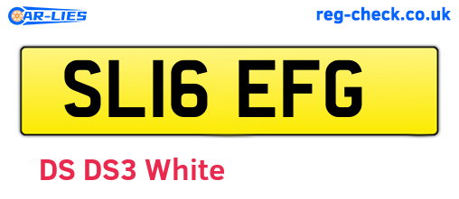 SL16EFG are the vehicle registration plates.