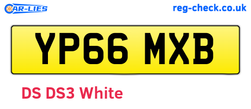 YP66MXB are the vehicle registration plates.