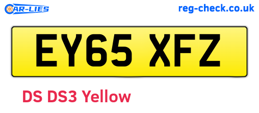 EY65XFZ are the vehicle registration plates.