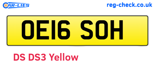 OE16SOH are the vehicle registration plates.