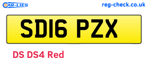 SD16PZX are the vehicle registration plates.