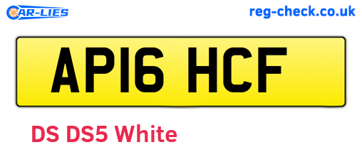 AP16HCF are the vehicle registration plates.
