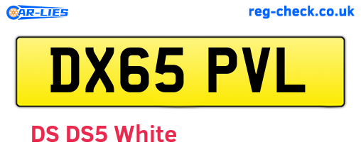 DX65PVL are the vehicle registration plates.