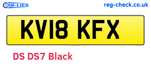 KV18KFX are the vehicle registration plates.
